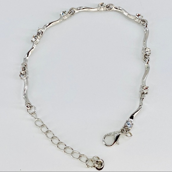 White Crystal 925 Silver Bracelet JB01 - Picture 2 of 5